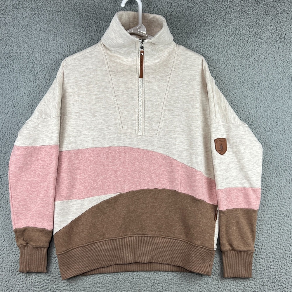 Wanakome Sweatshirt Womens Small Becky Color Block 1/4 Zip Pullover Gorpcore
